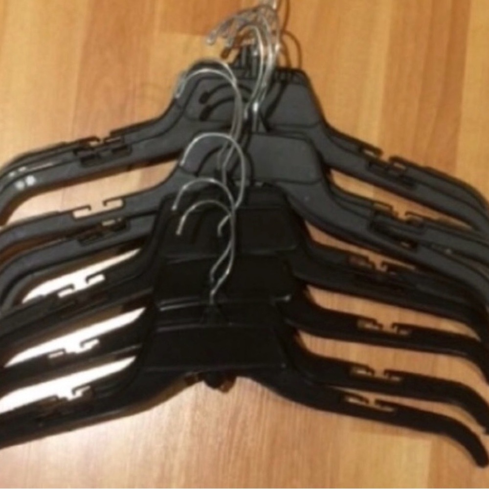 Set of Black Plastic shirt Hangers